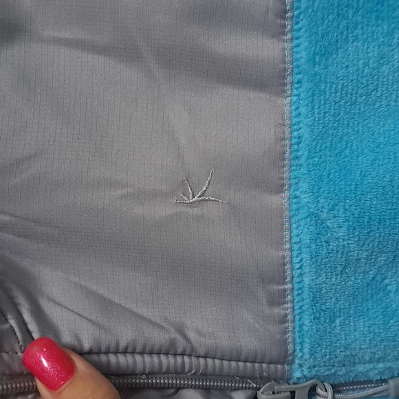 DANSKIN Blue/Gray Fleece Zip-Up W/Pockets Jacket. Size Large NWOT - Picture 5 of 9